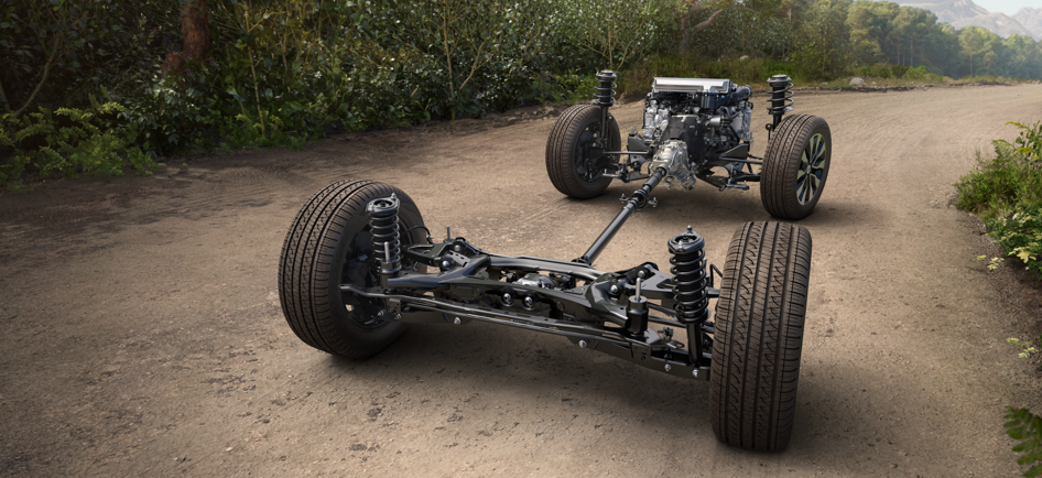 Subaru Symmetrical All-Wheel Drive system shown through chassis and drivetrain layout