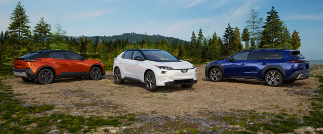 Subaru EV Lineup on a cliff
