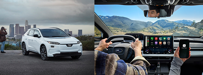 Subaru Solterra EV exterior and interior highlighting electric performance and advanced driver technology