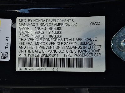 2022 Honda Civic Hatchback Sport
