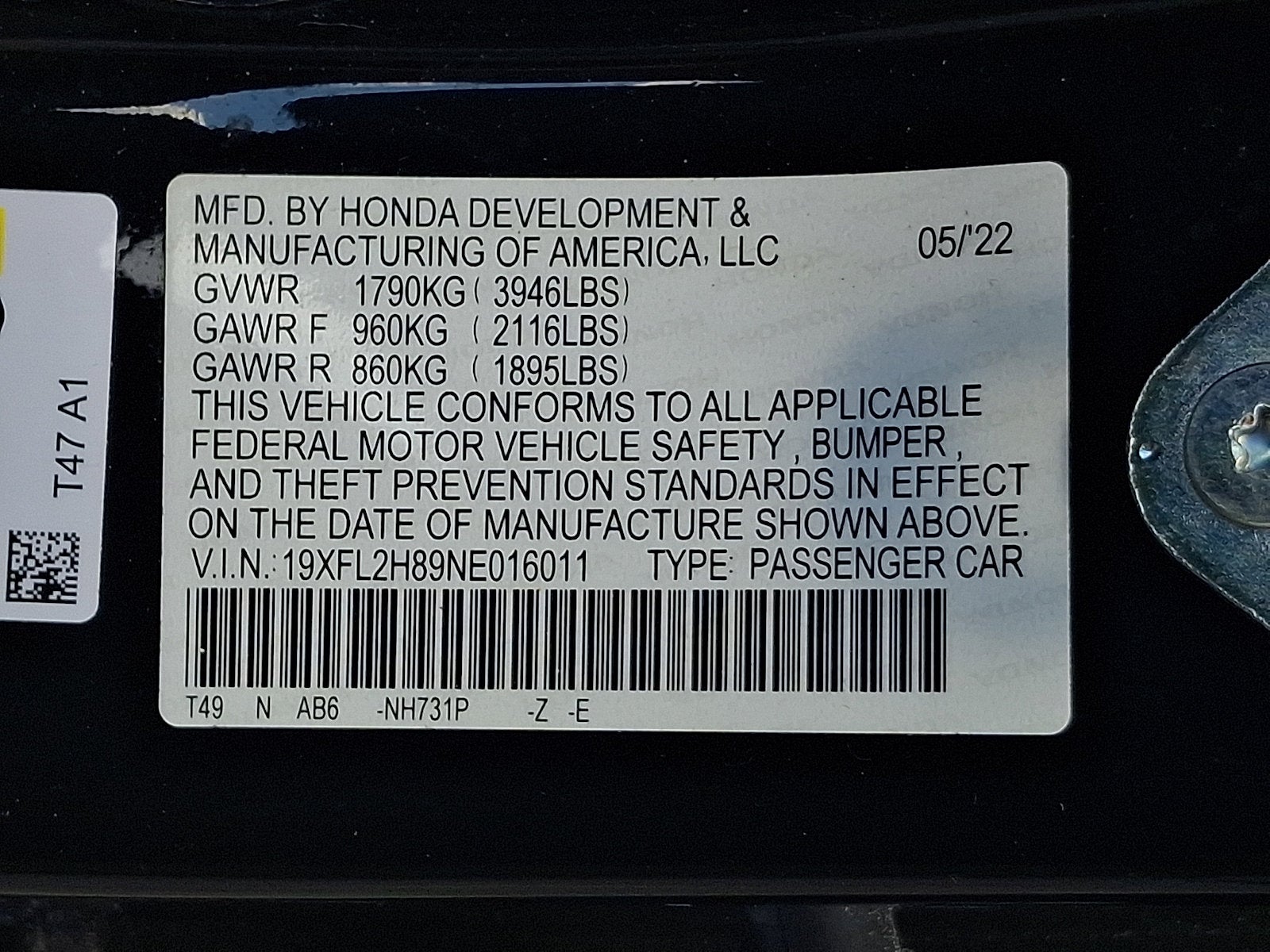 2022 Honda Civic Hatchback Sport