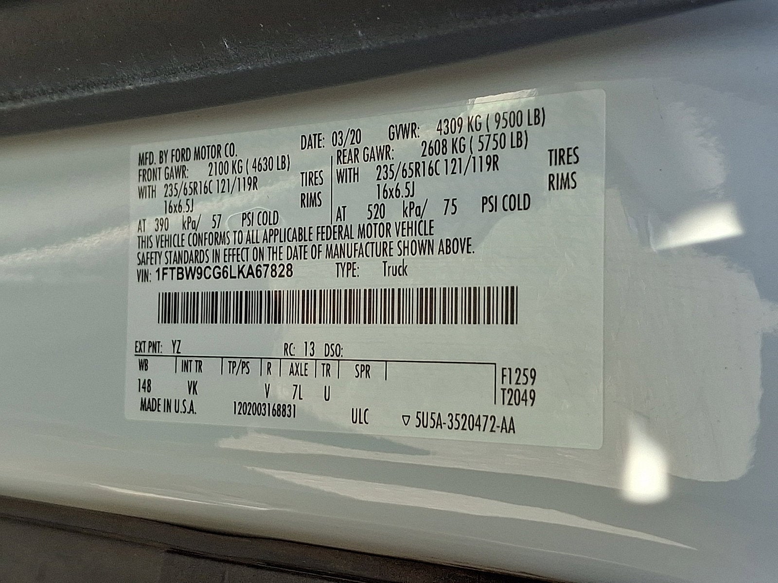 2020 Ford Transit 350 Cargo Van Base