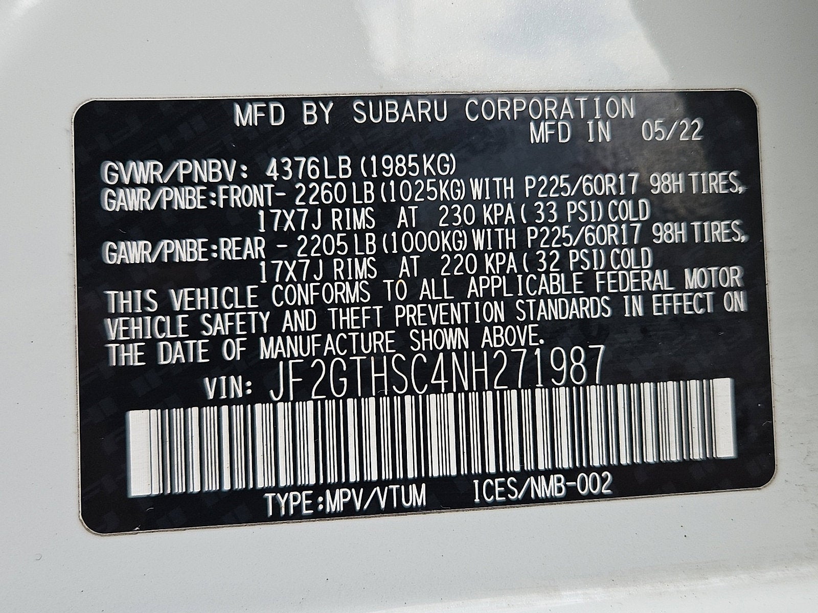 2022 Subaru Crosstrek Sport