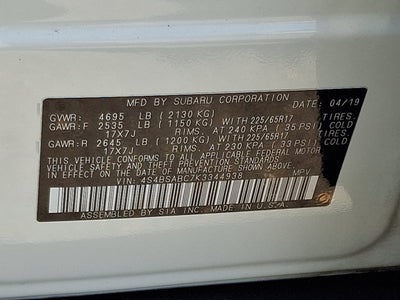 2019 Subaru Outback 2.5i