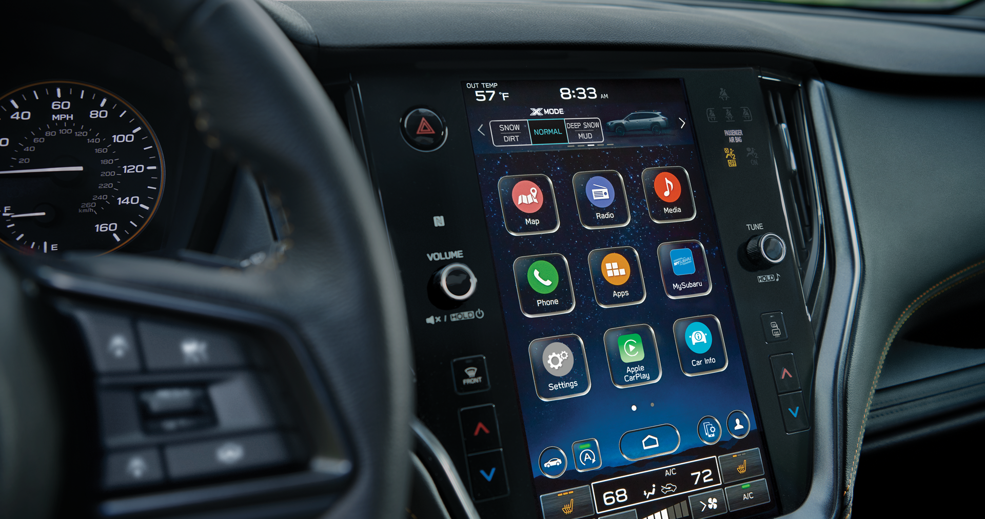 A close-up of the 11.6-inch touchscreen for the STARLINK Multimedia system on the 2023 Outback Wilderness. | All American Subaru of Old Bridge in Old Bridge NJ