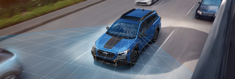 A photo illustration of the EyeSight Driver Assist Technology on the 2023 Outback Wilderness. | All American Subaru of Old Bridge in Old Bridge NJ